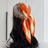 Silk-Feel Square Scarf 70 x 70 cm (27.6 x 27.6 in) Floral Satin Neckerchief – Women's Hair Band, Bandana & Wrap