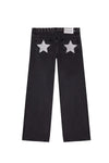 Blue High-Waisted Y2K Harajuku Baggy Jeans with Five-Point Star Embroidery Women's Casual Straight Denim