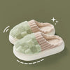 Warm Plaid Fluffy Winter Slippers - Soft-Sole Non-Slip Indoor Slides for Women & Men