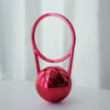 Mini PVC Ball-Handle Evening Bag — Electroplated Round Bowling Shoulder Purse for Women