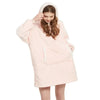 Oversized Sherpa Fleece Hoodie Blanket with Sleeves – Giant TV Pullover Robe with Hood & Pockets