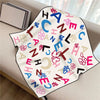 Twill Silk Square Scarf 90 x 90 cm (35.4 in) - Floral & Letter Print Women's Neck Kerchief Wrap