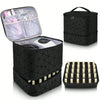 Double-Layer Portable Cosmetic Organizer Bag for Nail Polish & Essential Oils