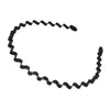 6-Pack Unisex Black Wavy Metal Headbands - Fashion Sports Hair Hoops for Men & Women