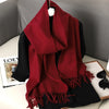 Women's Winter Scarf, Thick Cashmere-Look Pashmina Shawl with Tassels, Windproof Wrap, 175+ cm (69+ in) — 62 Colors