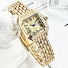 Women's Square Rhinestone Quartz Watch Luxury Alloy Bracelet 27mm Dial