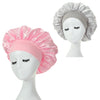 2-Pack Milk Satin Wide-Brim Hair Bonnets for Women – Elastic Band Sleep & Protective Caps