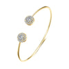 Geometric Gold-Color Cuff Bangle with Cubic Zirconia, Women's Fashion Bracelet for Party & Everyday