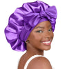 Women's Long Tail Satin Sleeping Bonnet with Wide Stretchy Spandex Band, One Size