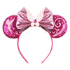 Sequin Snowflake Mouse Ear Headband with 5\" (12.7 cm) Bow – Kids & Adults Festival Party Cosplay Hairband