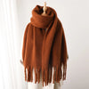 Cashmere-Feel Oversized Tassel Pashmina Shawl – 240 x 38 cm (94 x 15 in) Warm Winter Scarf for Women