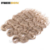 Synthetic Braiding Hair Extensions 24 in (60 cm) Loose Deep Wave Ombre Brown Rainbow Twist Crochet 3-Pack