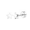 2-Pack Stainless Steel Heart & Moon Screw-Back Stud Earrings for Tragus & Cartilage Piercing, Silver