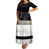 Women's Summer Puffed Sleeve Ankle-Length Printed Loose Casual Party Dress