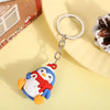 Santa and Reindeer Resin Christmas Keychain - Cute Cartoon Pendant Key Ring Charm for Backpack Purse Ornament