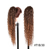 Long Ombre Blonde Synthetic Clip-In Braided Wavy Ponytail Hairpiece — Black to Brown Hair Extension
