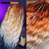 Synthetic Braiding Hair Extensions 24 in (60 cm) Loose Deep Wave Ombre Brown Rainbow Twist Crochet 3-Pack