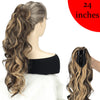 AZQUEEN 18-Inch (45 cm) Clip-In Wavy Ponytail Hair Extension - Heat-Resistant Synthetic, Layered Black/Brown