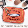 Cute Sardine Can Cosmetic Bag for Women – Travel Toiletry Pouch, PU Leather Zipper Makeup Case