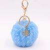 Snowflake Pom Pom Keychain for Women Soft Fur Car Key Ring Christmas Gift