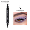 2-in-1 Liquid Eyeliner Pen with Moon Stamp, Waterproof Long-Lasting Black