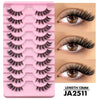 2-Pack Half Strip Lashes – Natural Fluffy Cat-Eye Soft Wispy Faux Mink Winged Elongated Eyelashes