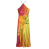 HXAO Halter Midi Dress – Tie-Dye Satin Backless Summer Holiday Dress for Women
