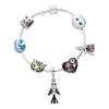 Disney The Nightmare Before Christmas Jack Skellington Charm Bracelet for Women Beaded Bangle