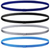 4-Pack Unisex Non-Slip Elastic Sports Headbands - Slim Sweat-Wicking Headbands for Yoga, Running, Gym & Biking