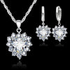 Certified Heart Cubic Zirconia Necklace & Earrings Set — Classic Engagement Bridal Jewelry for Women