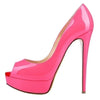 Women Platform Peep Toe Pumps 14cm (5.5 in) Thin Stiletto Patent Leather Party & Wedding Heels