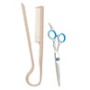 2-Piece V-Shape Flat Comb and Haircutting Scissors Set — Salon Hair Styling Tool