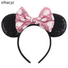 Disney Sequined Mouse Ear Headband with Rainbow Bow, Festival Party Hairband for Women & Girls