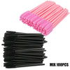 50/100-Pack Disposable Eyelash & Eyebrow Brushes - Soft Mascara Wands Spoolies for Lashes & Brows