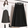 Plus Size A-Line Tea-Length Skirt (0XL–4XL) – Casual Chic Autumn/Winter Polyester