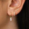 3-Pair Zircon Huggie Hoop Earrings for Women, 8mm (0.31 in) Stainless Steel Cartilage Piercing Set