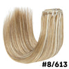 Seamless Clip-In Human Hair Extensions 8-Piece 120g Brazilian Remy Straight 16-26 in (41-66 cm)