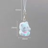 Fluffy 3D Animal Resin Keychain – Alpaca, Elk, Capybara & Goose Cute Bag Charm
