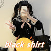 Kawaii Jirai Kei Lolita Y2K Japanese Style Blouse with Peter Pan Collar Long Sleeve Sweet Aesthetic Top for Women