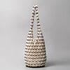 Woven Wooden-Bead Bucket Tote — Hollow-Out Straw Shoulder Bag for Women, Summer Beach Handbag