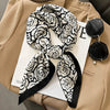 Satin-Look Square Scarf 27.6 x 27.6 in (70 x 70 cm) Cat Print Headscarf, Neck Wrap & Bandana for Women