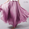 Women's Linen Cotton Ankle-Length Maxi Skirt Elastic Waist Pleated Boho Beach Vintage