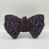 Rhinestone Bow Evening Clutch Minaudiere - Sparkling Bridal Wedding Bag 18 cm (7.1 in) with Chain