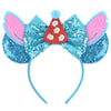 Disney Lilo & Stitch Mickey Mouse Ears Headband, Sequined 5-inch (12.7 cm) Bow Hairband for Women, Girls & Kids