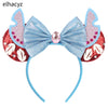 Disney Lilo & Stitch Mickey Mouse Ears Headband, Sequined 5-inch (12.7 cm) Bow Hairband for Women, Girls & Kids