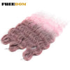 Synthetic Braiding Hair Extensions 24 in (60 cm) Loose Deep Wave Ombre Brown Rainbow Twist Crochet 3-Pack