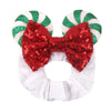 Disney Mouse Ears Sequin Velvet Bow Elastic Headband 4 in (10 cm) – Women's & Girls Party Hair Accessory