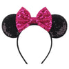 Disney Sequined Mouse Ear Headband with Rainbow Bow, Festival Party Hairband for Women & Girls