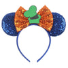 Mickey & Minnie Sequin Ear Headband with Bow – Disney-Inspired Hairband for Women & Kids, Party Cosplay