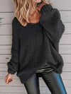 Women's Plus Size Cable Knit Sweater Solid Color Round Neck Long Sleeve Jumper for Fall & Winter